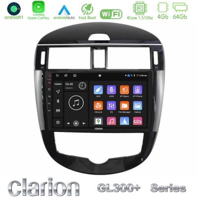 Clarion GL300+ Series 4Core Android11 4+64GB  Nissan Pulsar 2015-2018 Navigation Multimedia Tablet 9