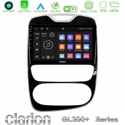 Clarion GL300+ Series 4Core Android11 4+64GB  Renault Clio 2016-2019 Navigation Multimedia Tablet 10