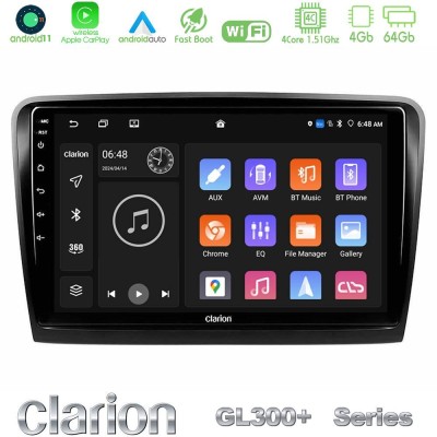 Clarion GL300+ Series 4Core Android11 4+64GB  Skoda Superb 2008-2015 Navigation Multimedia Tablet 10