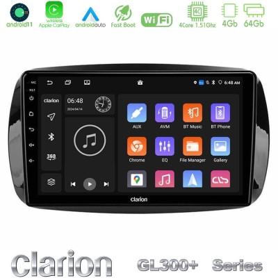 Clarion GL300+ Series 4Core Android11 4+64GB  Smart 453 Navigation Multimedia Tablet 9