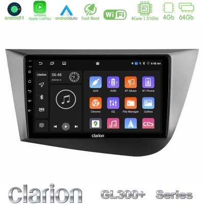 Clarion GL300+ Series 4Core Android11 4+64GB  Seat Leon Navigation Multimedia Tablet 9