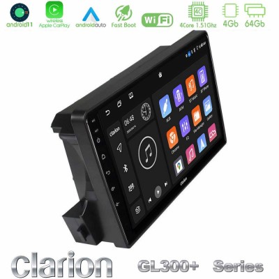 Clarion GL300+ Series 4Core Android11 4+64GB Ssangyong Actyon/Kyron 2005-2014 Navigation Multimedia Tablet 9