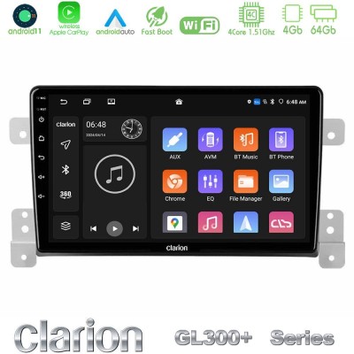 Clarion GL300+ Series 4Core Android11 4+64GB  Suzuki Grand Vitara Navigation Multimedia Tablet 9