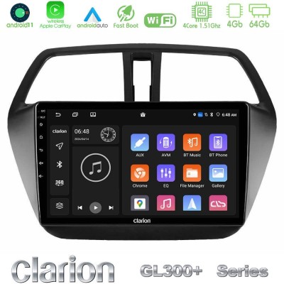 Clarion GL300+ Series 4Core Android11 4+64GB  Suzuki SX4 S-Cross Navigation Multimedia Tablet 9