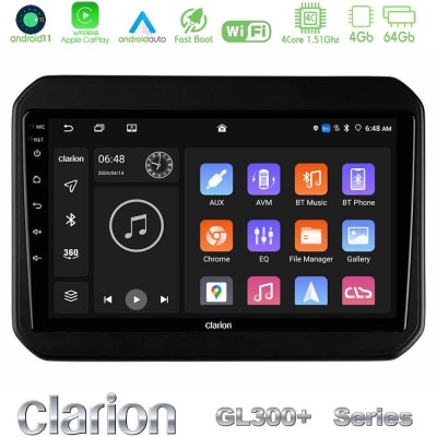 Clarion GL300+ Series 4Core Android11 4+64GB  Suzuki Ignis Navigation Multimedia Tablet 9