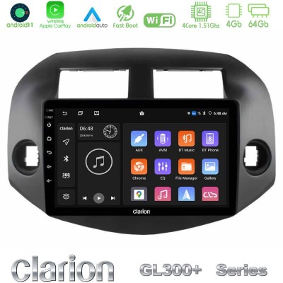 Clarion GL300+ Series 4Core Android11 4+64GB  Toyota Rav4 2006-2012 Navigation Multimedia Tablet 10