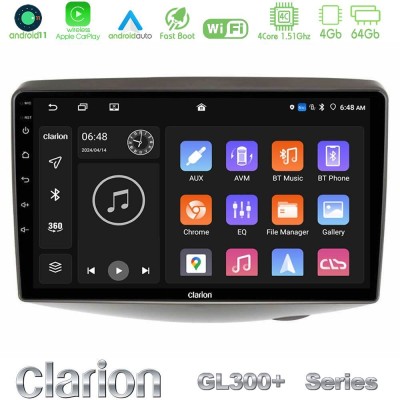 Clarion GL300+ Series 4Core Android11 4+64GB  Toyota Yaris 1999 - 2006 Navigation Multimedia Tablet 9