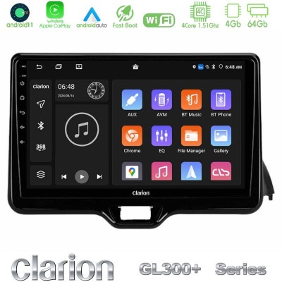 Clarion GL300+ Series 4Core Android11 4+64GB  Toyota Yaris 2020-> Navigation Multimedia Tablet 9