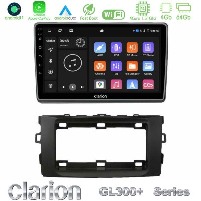 Clarion GL300+ Series 4Core Android11 4+64GB  Toyota Auris 2013-2016 Navigation Multimedia Tablet 10