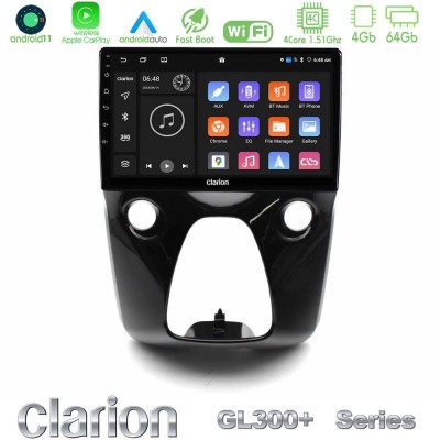 Clarion GL300+ Series 4Core Android11 4+64GB  Toyota Aygo | Citroen C1 | Peugeot 108 Navigation Multimedia 10
