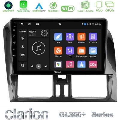 Clarion GL300+ Series 4Core Android11 4+64GB  Volvo XC60 2009-2012 Navigation Multimedia Tablet 9