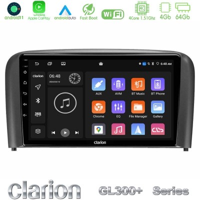 Clarion GL300+ Series 4Core Android11 4+64GB  Volvo S80 1998-2006 Navigation Multimedia Tablet 9