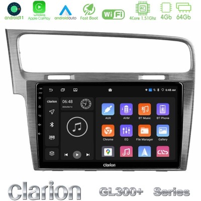 Clarion GL300+ Series 4Core Android11 4+64GB  VW GOLF 7 Navigation Multimedia Tablet 10