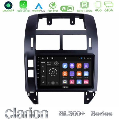 Clarion GL300+ Series 4Core Android11 4+64GB  VW Polo 2002-2009 Navigation Multimedia Tablet 9