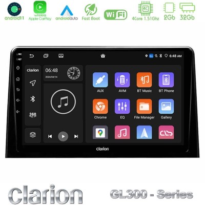 Clarion GL300 Series 4Core Android11 2+32GB Peugeot Partner / Citroen Berlingo 2020-> Navigation Multimedia Tablet 10