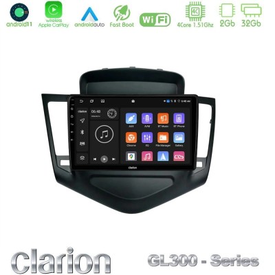 Clarion GL300 Series 4Core Android11 2+32GB Chevrolet Cruze 2009-2012 Navigation Multimedia Tablet 9