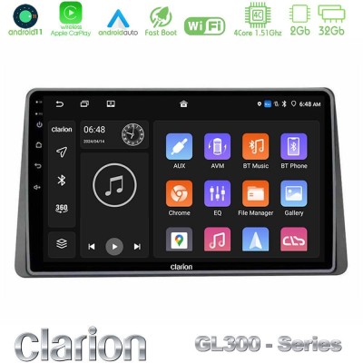 Clarion GL300 Series Renault Arkana 2019-> 4Core Android11 2+32GB Navigation Multimedia Tablet 10