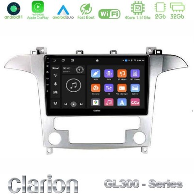 Clarion GL300 Series Ford S-Max 2006-2012 4Core Android11 2+32GB Navigation Multimedia Tablet 9