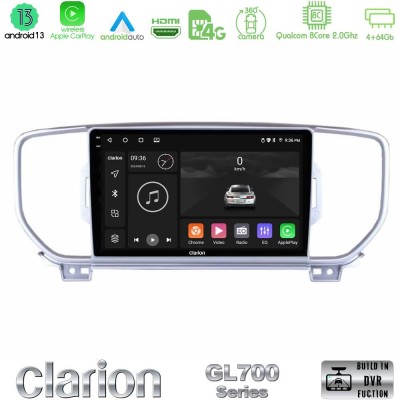 Clarion GL700 Series 8Core Android13 4+64GB Kia Sportage 2016-2018 Navigation Multimedia Tablet 9