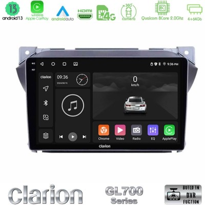 Clarion GL700 Series Suzuki Alto & Nissan Pixo 8Core Android13 4+64GB Navigation Multimedia Tablet 9