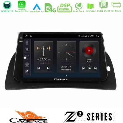 Cadence Z2 Series 8Core Android14 4+64GB  Renault Kangoo 2015-2018 Navigation Multimedia Tablet 9