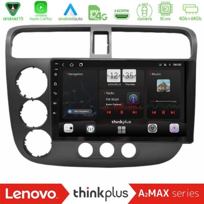 Lenovo Thinkplus A2MAX Series 8Core Android15 4+64GB  Honda Civic 2001-2005 Navigation Multimedia Tablet 9