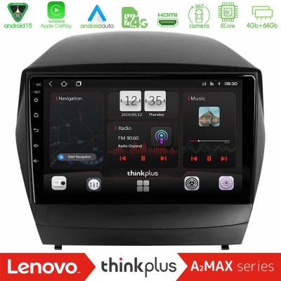 Lenovo Thinkplus A2MAX Series 8Core Android15 4+64GB  Hyundai IX35 Auto A/C Navigation Multimedia Tablet 9