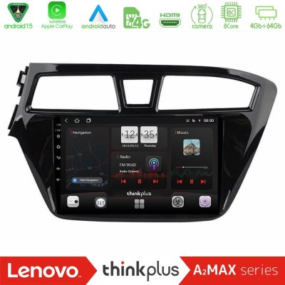 Lenovo Thinkplus A2MAX Series 8Core Android15 4+64GB  Hyundai i20 2014-2018 Navigation Multimedia Tablet 9