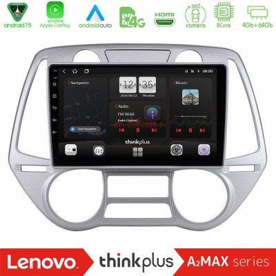 Lenovo Thinkplus A2MAX Series 8Core Android15 4+64GB  Hyundai i20 2009-2012 Auto A/C Navigation Multimedia Tablet 9
