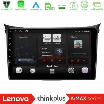 Lenovo Thinkplus A2MAX Series 8Core Android15 4+64GB  Hyundai i30 2012-2017 Navigation Multimedia Tablet 9