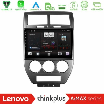 Lenovo Thinkplus A2MAX Series 8Core Android15 4+64GB  Jeep Compass/Patriot 2007-2008 Navigation Multimedia Tablet 10
