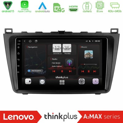 Lenovo Thinkplus A2MAX Series 8Core Android15 4+64GB  Mazda 6 2008-2012 Navigation Multimedia Tablet 9