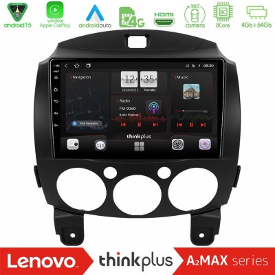 Lenovo Thinkplus A2MAX Series 8Core Android15 4+64GB  Mazda 2 2008-2014 Navigation Multimedia Tablet 9