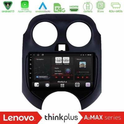 Lenovo Thinkplus A2MAX Series 8Core Android15 4+64GB  Nissan Micra 2011-2014 Navigation Multimedia Tablet 9