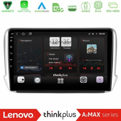 Lenovo Thinkplus A2MAX Series 8Core Android15 4+64GB  Peugeot 208/2008 Navigation Multimedia Tablet 10
