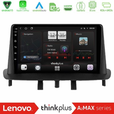 Lenovo Thinkplus A2MAX Series 8Core Android15 4+64GB  Renault Megane 3 2009-2013 Navigation Multimedia Tablet 9
