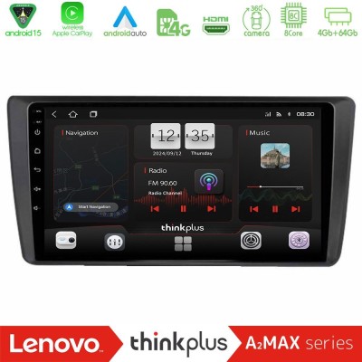 Lenovo Thinkplus A2MAX Series 8Core Android15 4+64GB  Skoda Octavia 2004-2012 Navigation Multimedia Tablet 9