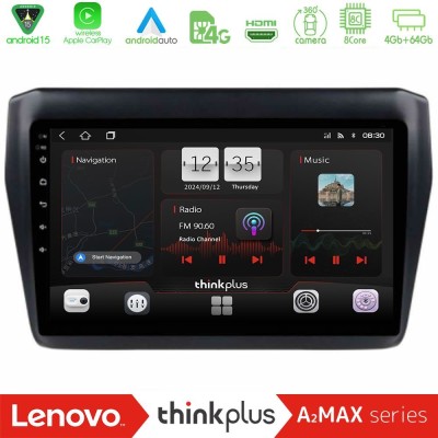 Lenovo Thinkplus A2MAX Series 8Core Android15 4+64GB  Suzuki Swift 2017-2023 Navigation Multimedia Tablet 9