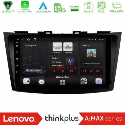 Lenovo Thinkplus A2MAX Series 8Core Android15 4+64GB  Suzuki Swift 2011-2016 Navigation Multimedia Tablet 9