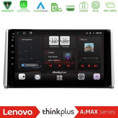Lenovo Thinkplus A2MAX Series 8Core Android15 4+64GB  Toyota RAV4 2019-2023 Navigation Multimedia Tablet 10