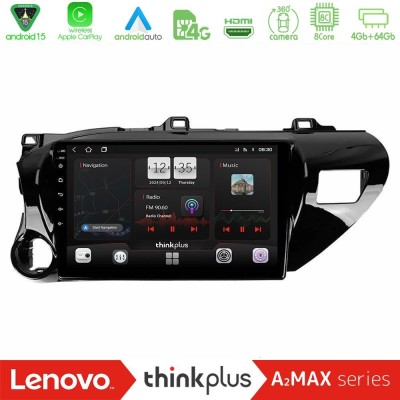 Lenovo Thinkplus A2MAX Series 8Core Android15 4+64GB  Toyota Hilux 2017-2021 Navigation Multimedia Tablet 10