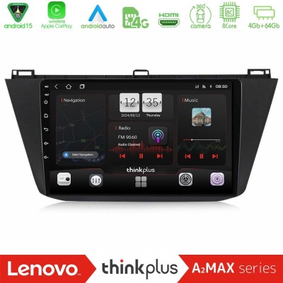 Lenovo Thinkplus A2MAX Series 8Core Android15 4+64GB  Vw Tiguan 2016-2022 Navigation Multimedia Tablet 10