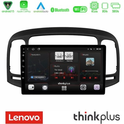 Lenovo Thinkplus Series 4Core Android15 2+32GB Hyundai Accent 2006-2011 Navigation Multimedia Tablet 9