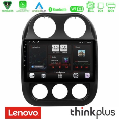 Lenovo Thinkplus Series 4Core Android15 2+32GB  Jeep Compass 2012-2016 Navigation Multimedia Tablet 9