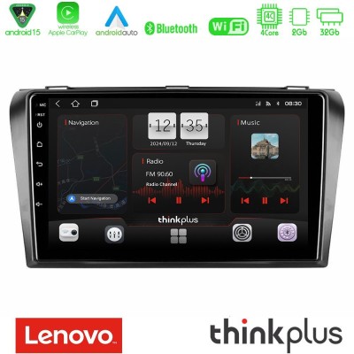 Lenovo Thinkplus Series 4Core Android15 2+32GB  Mazda 3 2004-2009 Navigation Multimedia Tablet 9