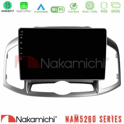 Nakamichi NAM5260 Series 4Core Android13 4+64GB Chevrolet Captiva 2012-2016 Navigation Multimedia Tablet 10