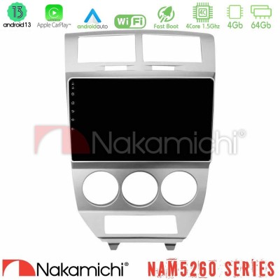 Nakamichi NAM5260 Series 4Core Android13 4+64GB Dodge Caliber 2006-2011 Navigation Multimedia Tablet 10