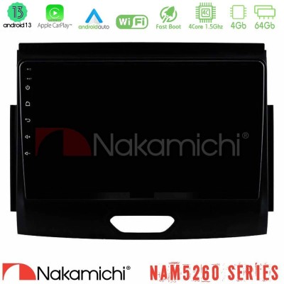 Nakamichi NAM5260 Series 4Core Android13 4+64GB Ford Ranger 2017-2022 Navigation Multimedia Tablet 9