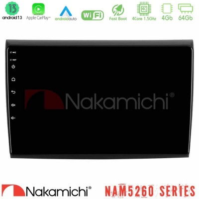 Nakamichi NAM5260 Series 4Core Android13 4+64GB Fiat Bravo Navigation Multimedia Tablet 9