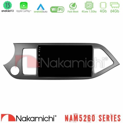 Nakamichi NAM5260 Series 4Core Android13 4+64GB Kia Picanto Navigation Multimedia Tablet 9